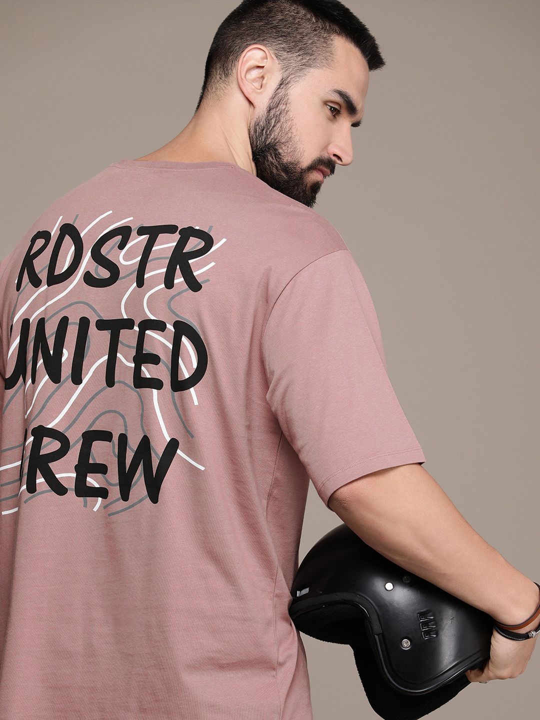 The Roadster Lifestyle Co. Brand Logo Printed Pure Cotton T-shirt