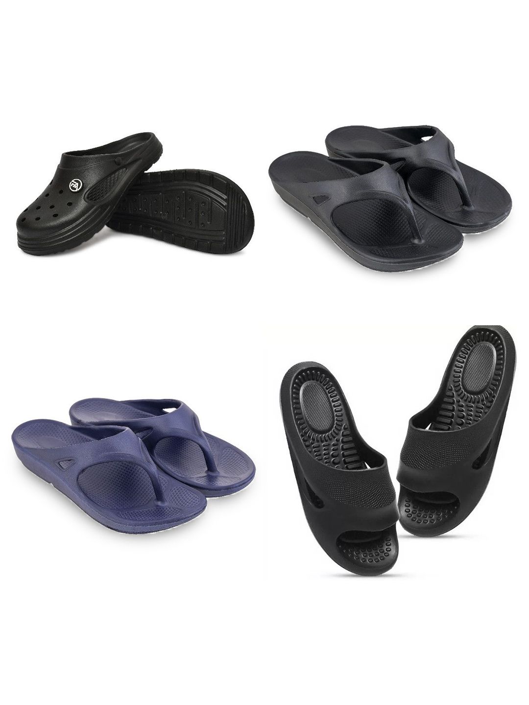 Feel alive Set Of 4 Ultra-Comfortable Lightweight Thong Flip-Flops