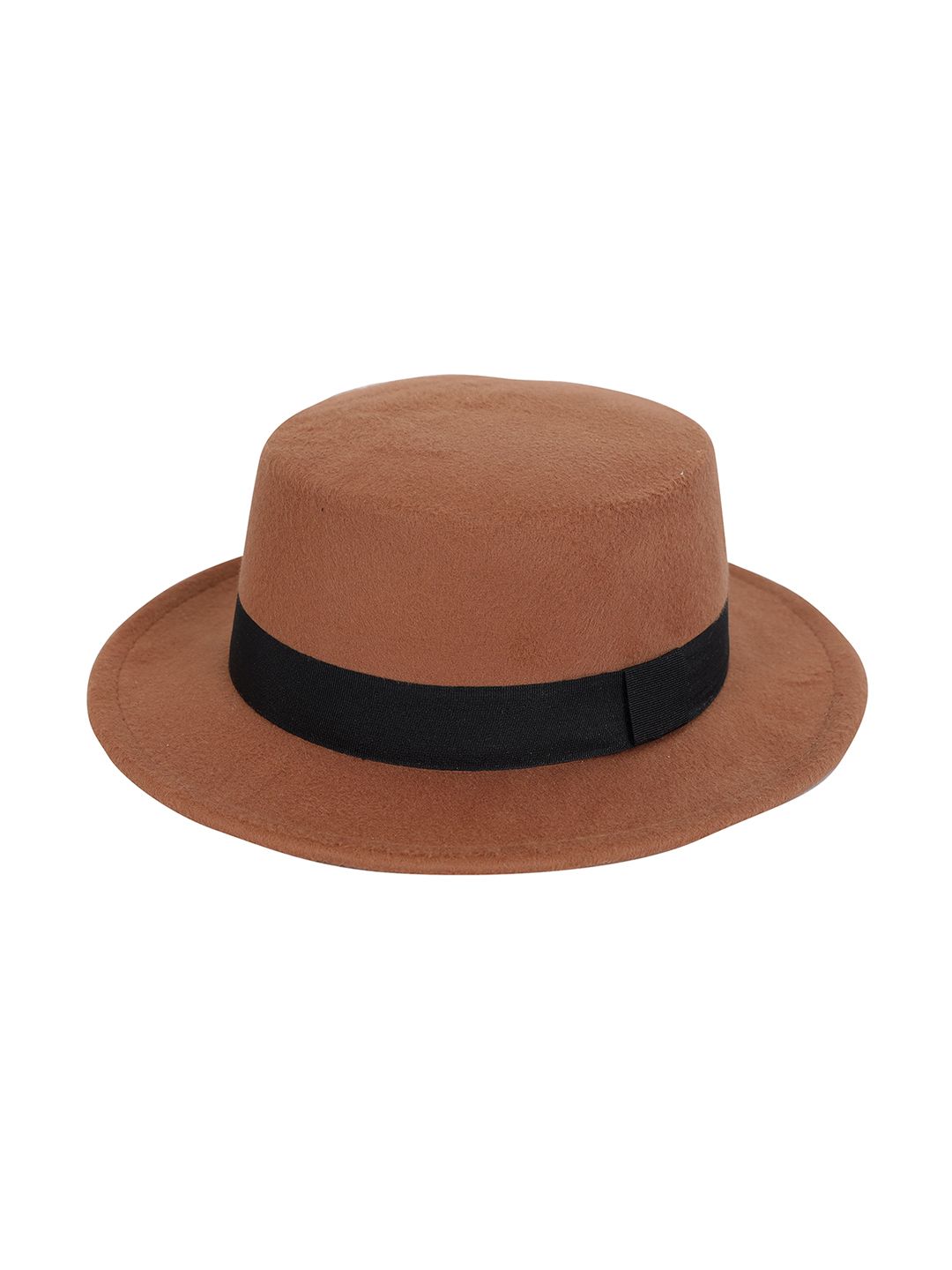 FabSeasons Unisex Wool Felt Wide Brim Solid Trilby Hat