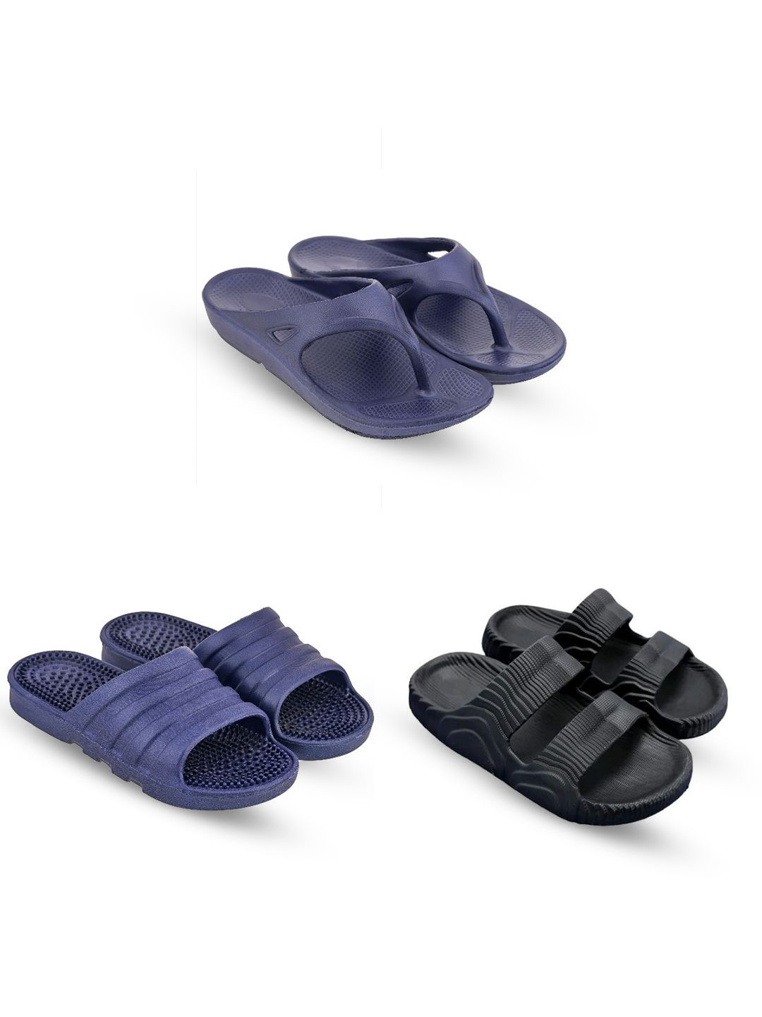 Feel alive Men Pack Of 4 Ultra-Comfortable Lightweight EVA Flip Flops