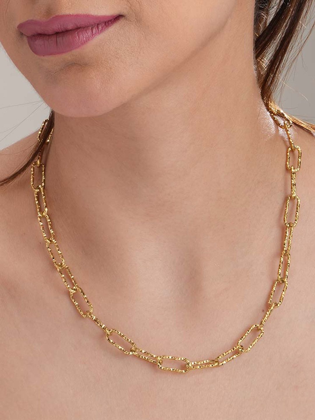 Buy PALMONAS Gold-Plated Stainless Steel Figaro Link Chain