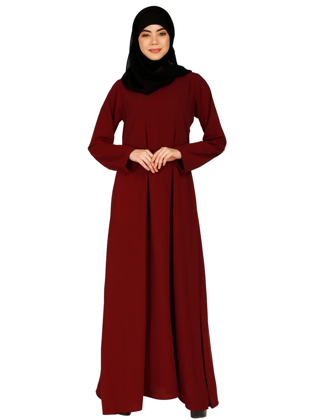 BT - Being Traditional Maroon A-line Abaya