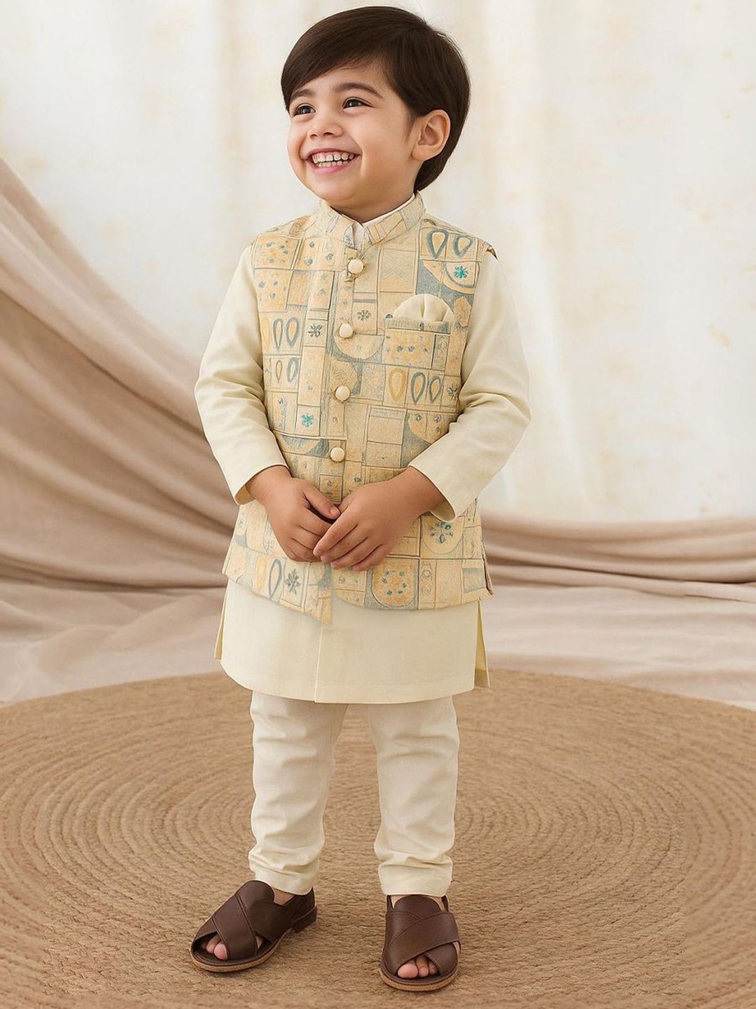 Kidbea Boys Solid Kurta with Churidar