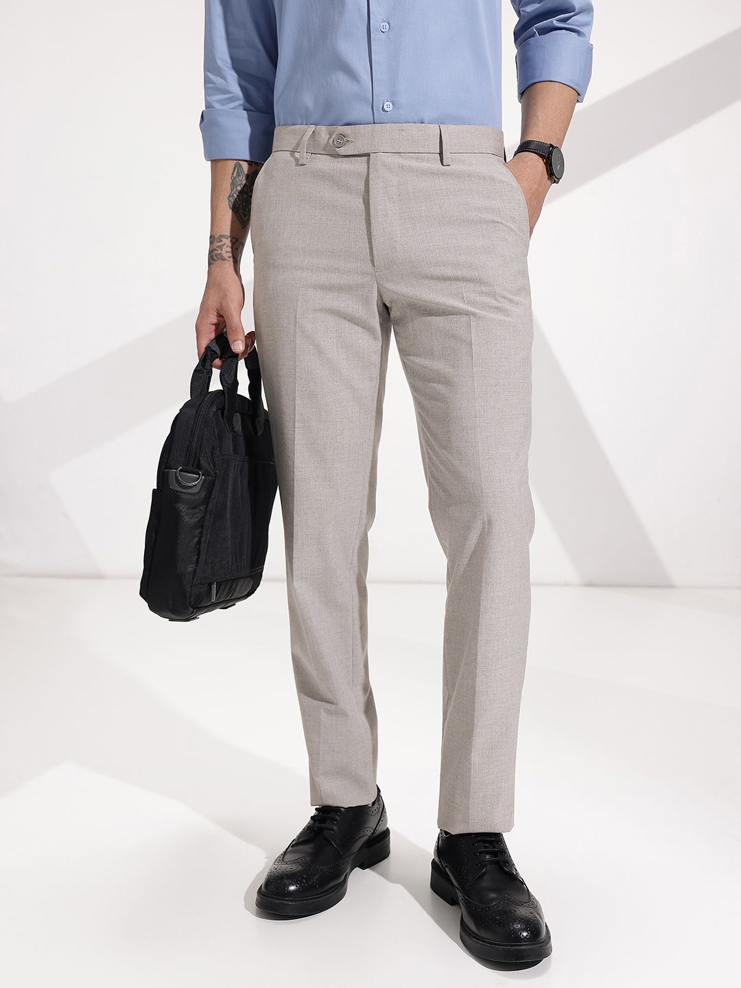 INVICTUS Men Slim Fit Formal Trousers