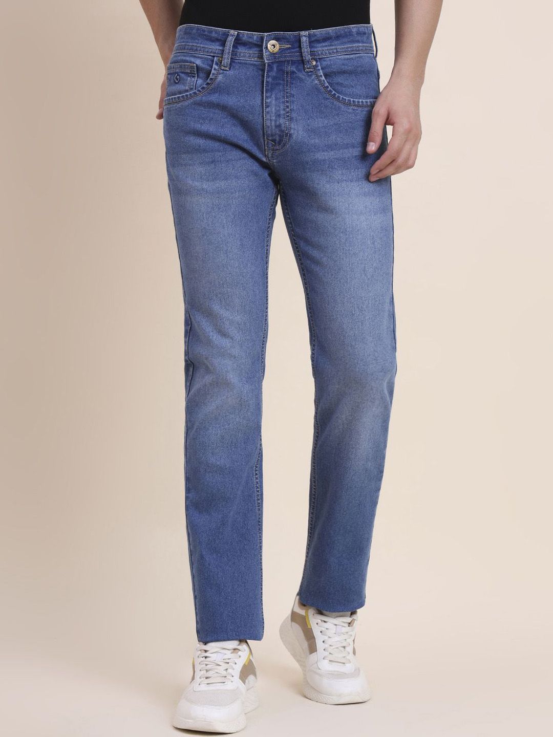 Greenfibre Men Slim Fit Mid-Rise Heavy Fade Jeans