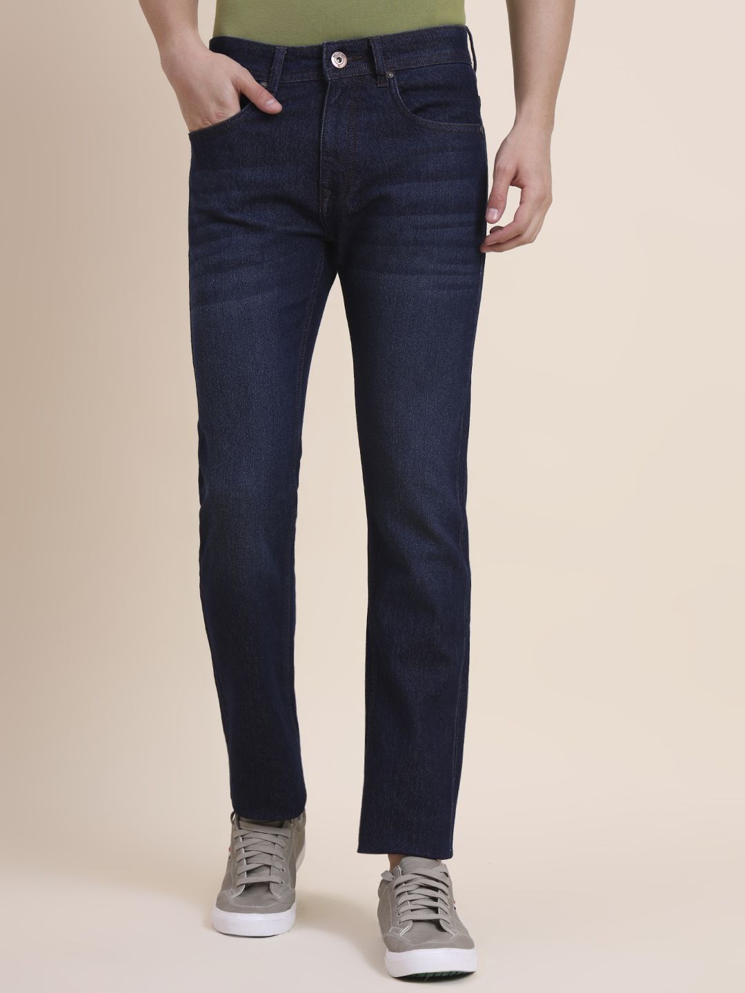 Greenfibre Men Slim Fit Mid-Rise Light Fade Denim Jeans