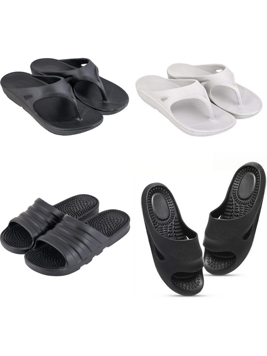 Feel alive Men Set Of 4 Ultra-Comfortable Lightweight Thong Flip-Flops