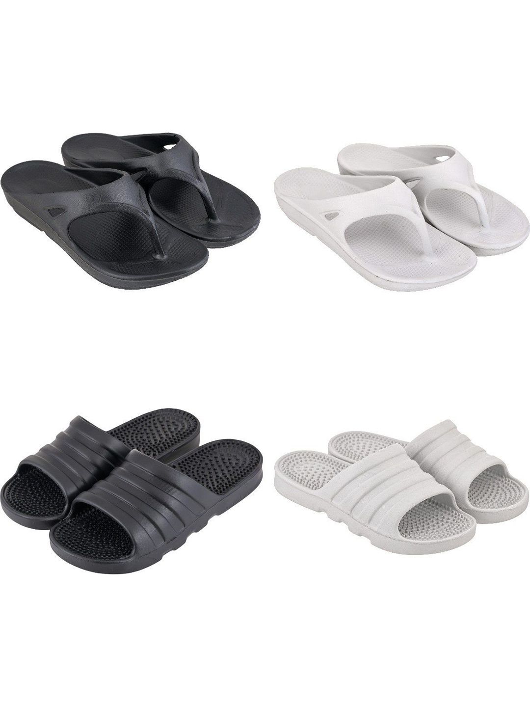 Feel alive Set Of 4 Ultra-Comfortable & Lightweight Thong Flip-Flops & Sliders
