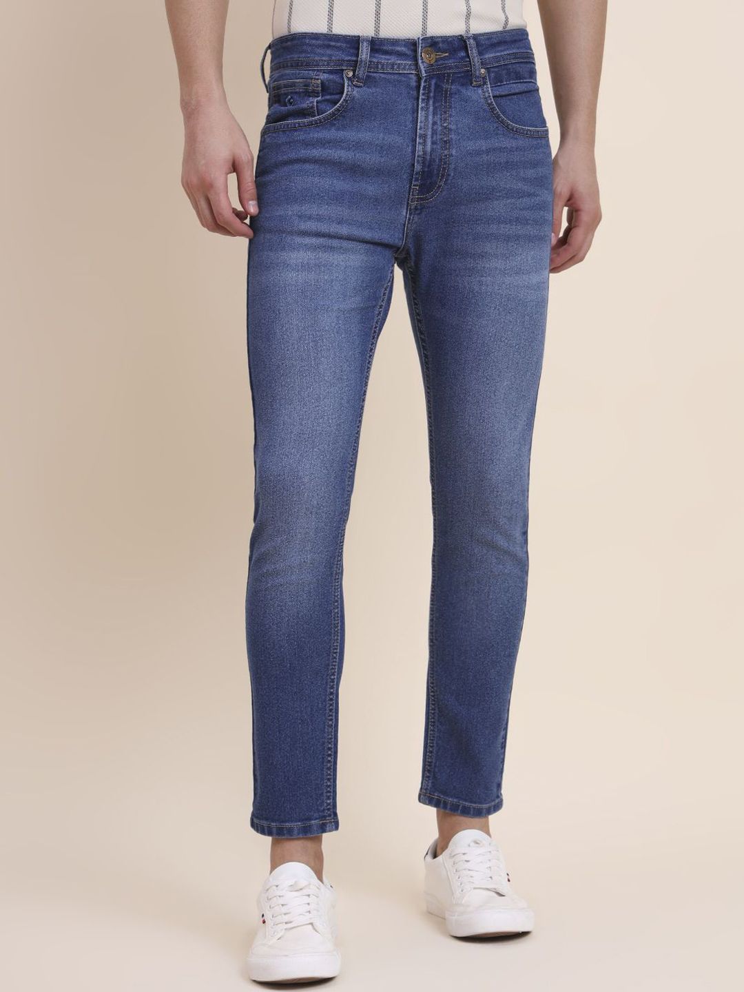 Greenfibre Men Slim Fit Mid-Rise Light Fade Jeans