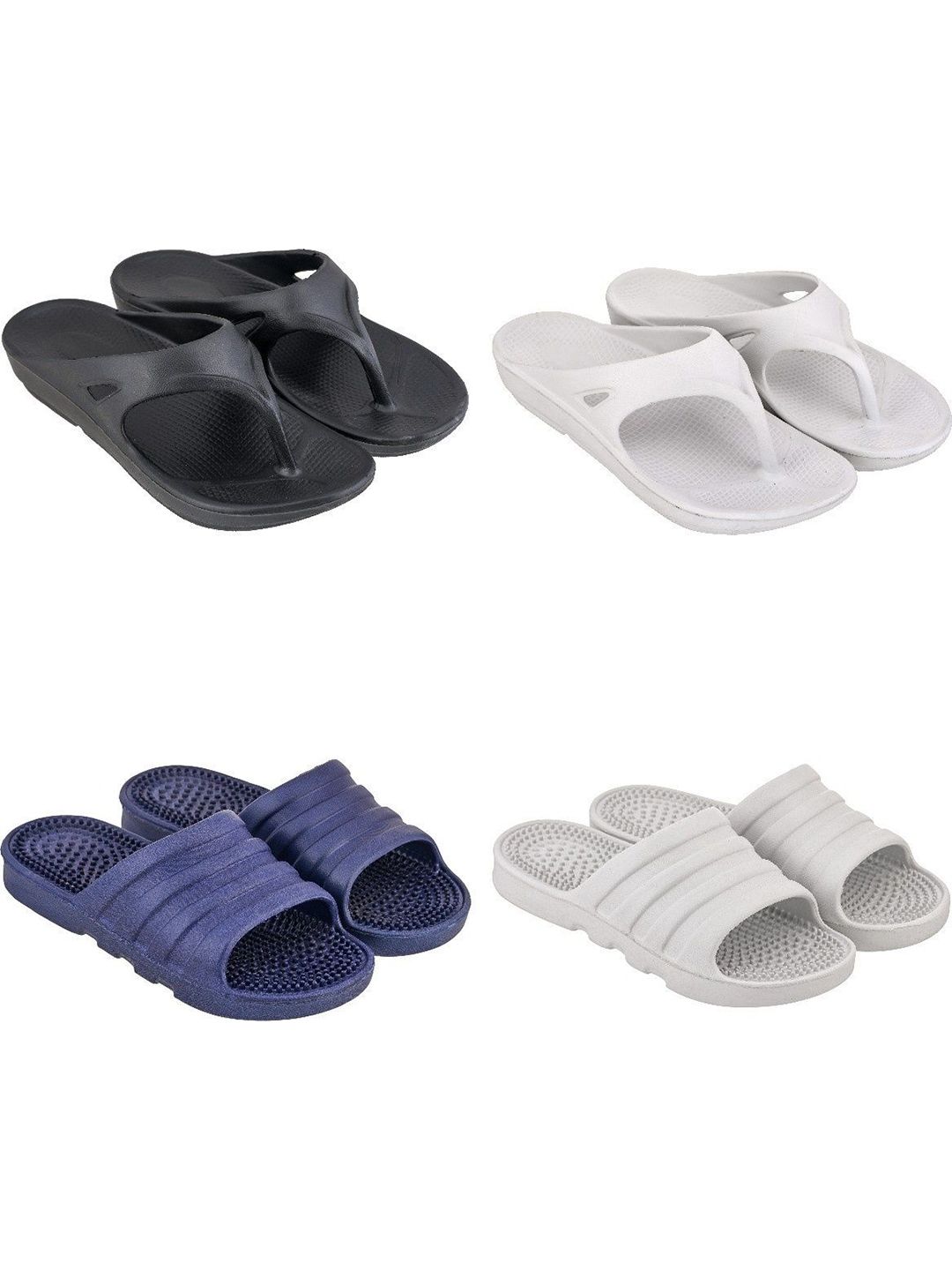 Feel alive Set Of 4 Ultra-Comfortable & Lightweight Thong Flip-Flops & Sliders