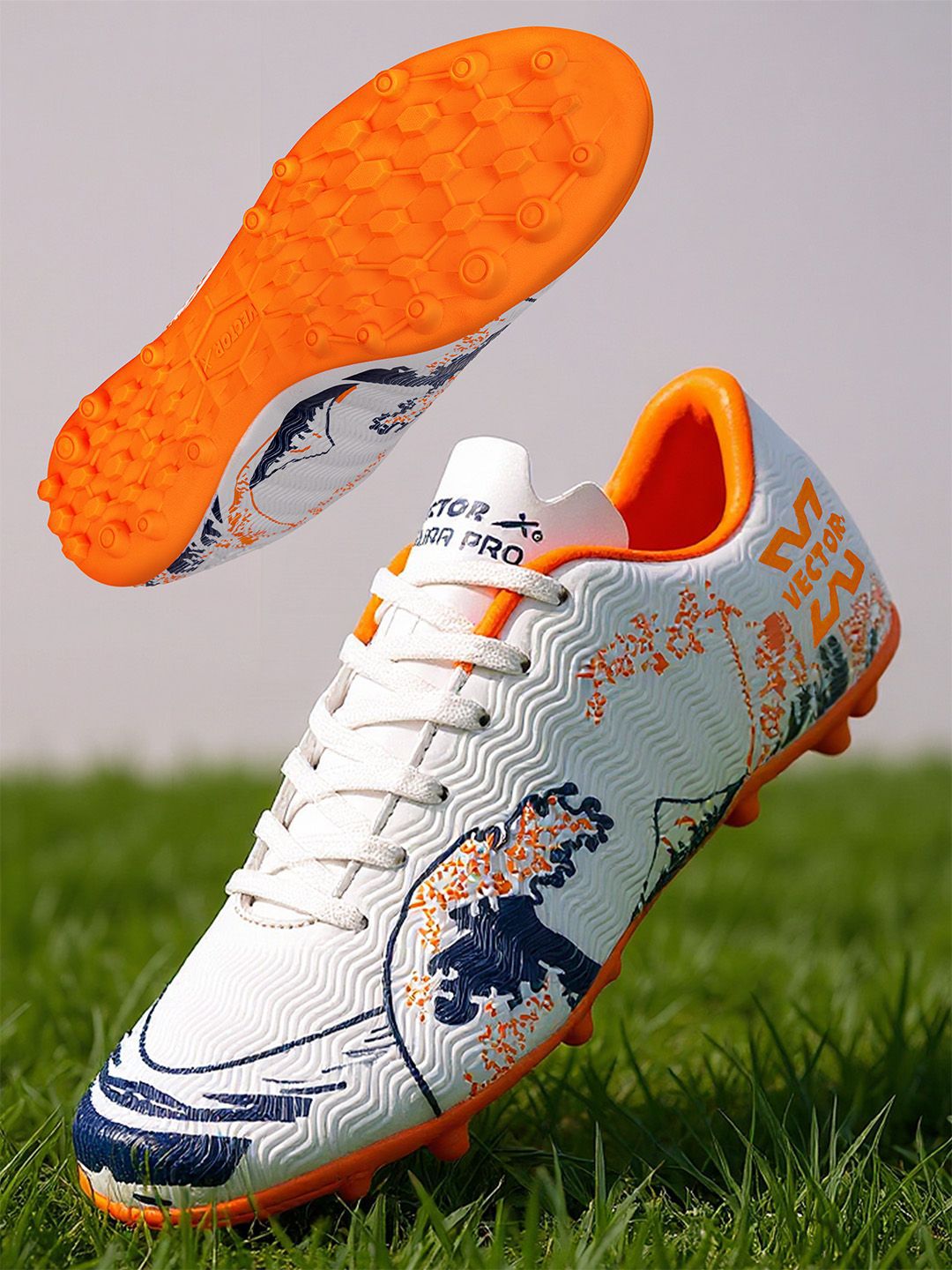 VECTOR X ACURA PRO Fully Embossed Synthetic Upper TPU Sole Lace-Ups Turf Shoes