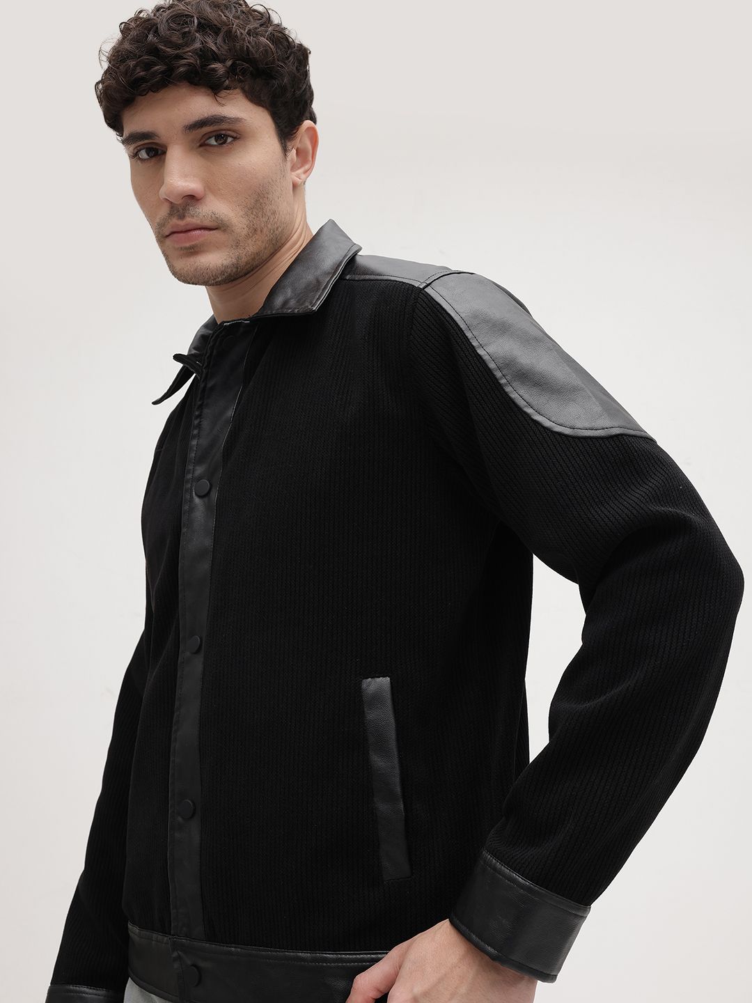 The Roadster Life Co. Contrast Panel Corduroy Finish Tailored Jacket