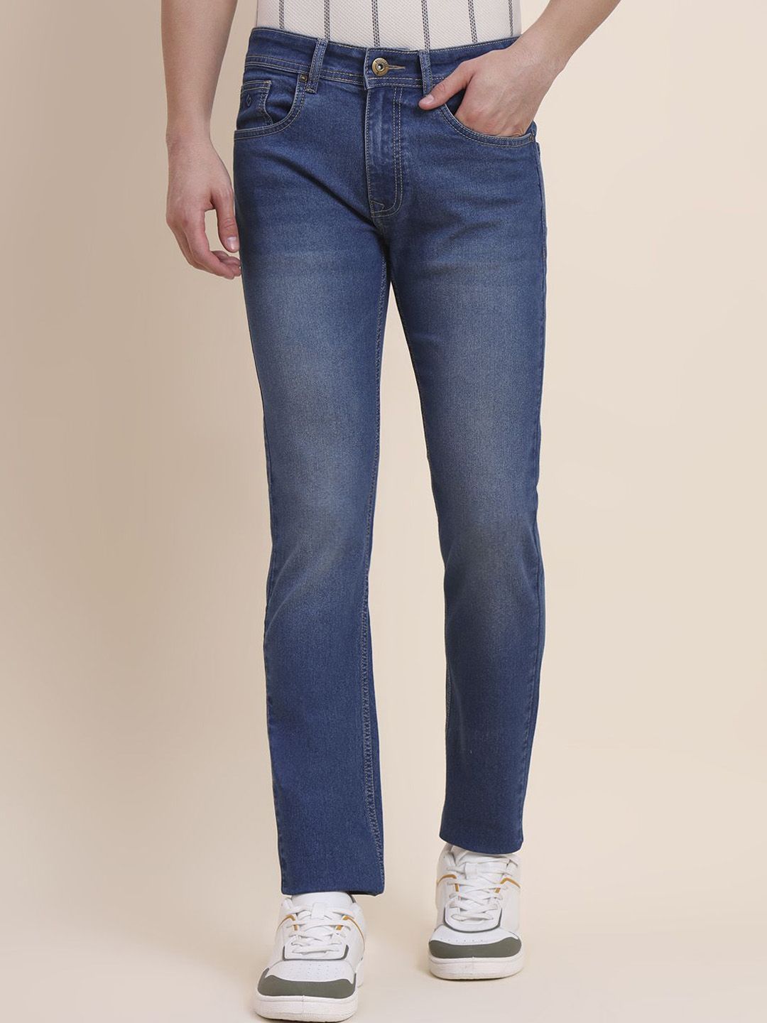 Greenfibre Men Slim Fit Mid-Rise Light Fade Jeans
