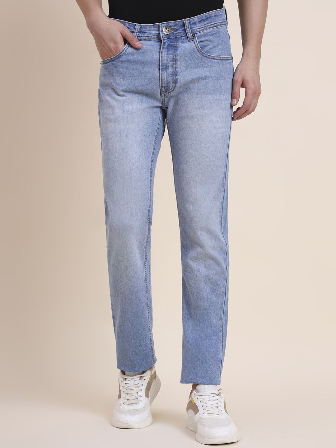Greenfibre Men Slim Fit Mid-Rise Heavy Fade Jeans