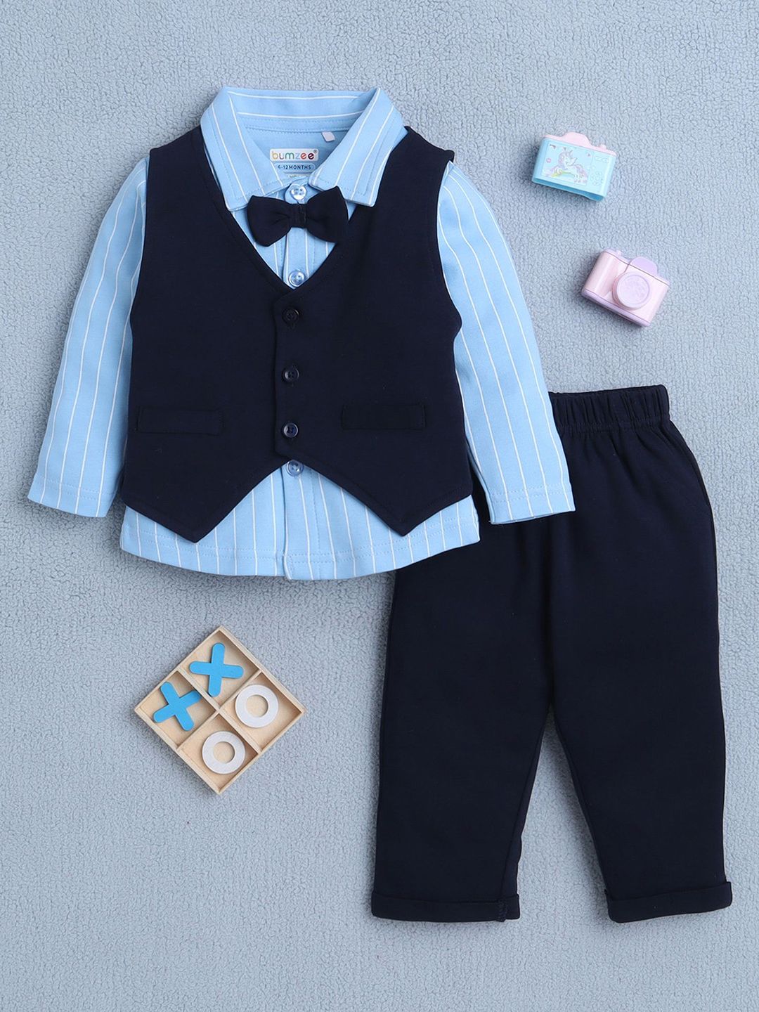 BUMZEE Infant Boys Single-Breasted Pure Cotton 3 Piece Suits