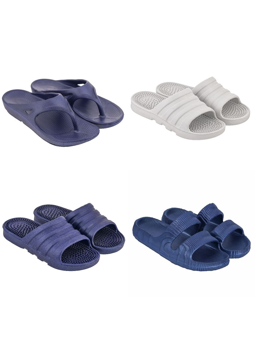 Feel alive Men Set of 4 Ultra-Comfortable Lightweight Flip Flops