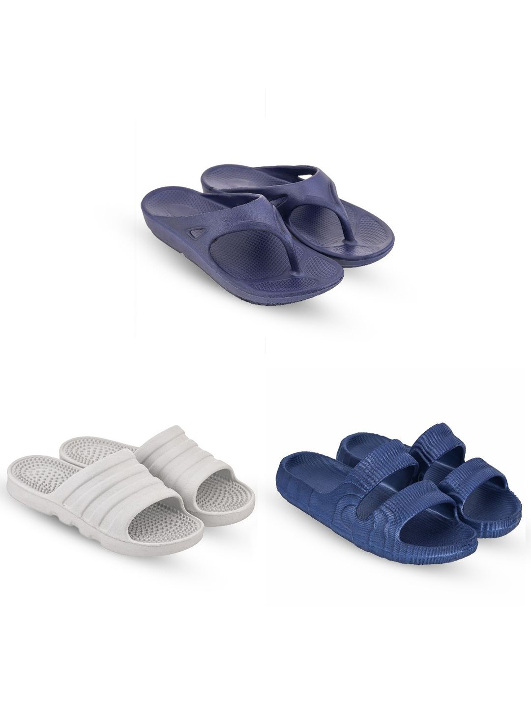 Feel alive Men Set of 4 Ultra-Comfortable Lightweight Flip Flops