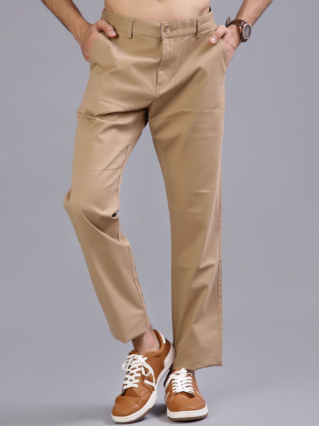 V-Mart Men Regular Fit Mid-Rise Cotton Chinos Trousers