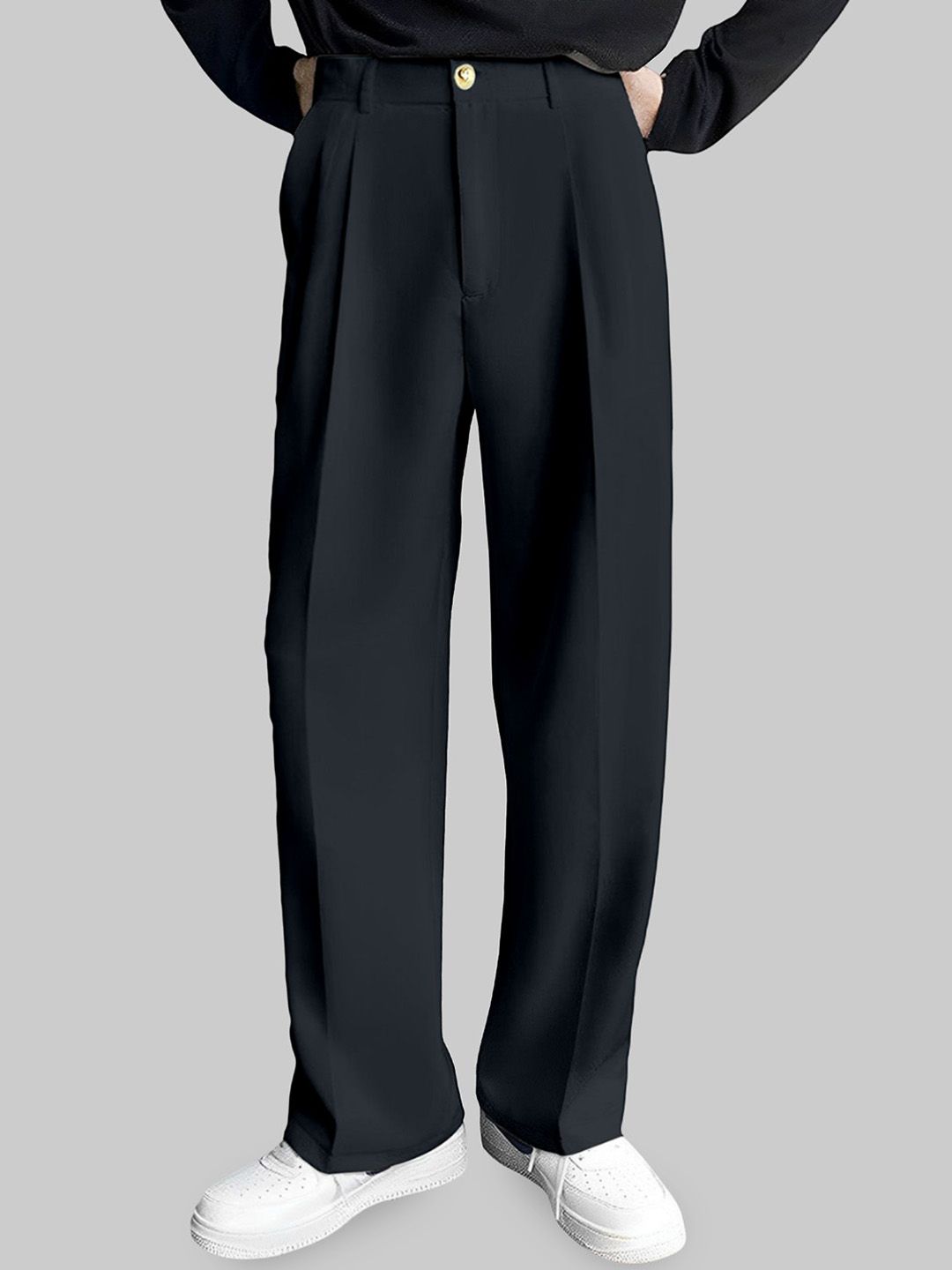 FTX Men Relaxed Loose Fit Pleated Korean Pants