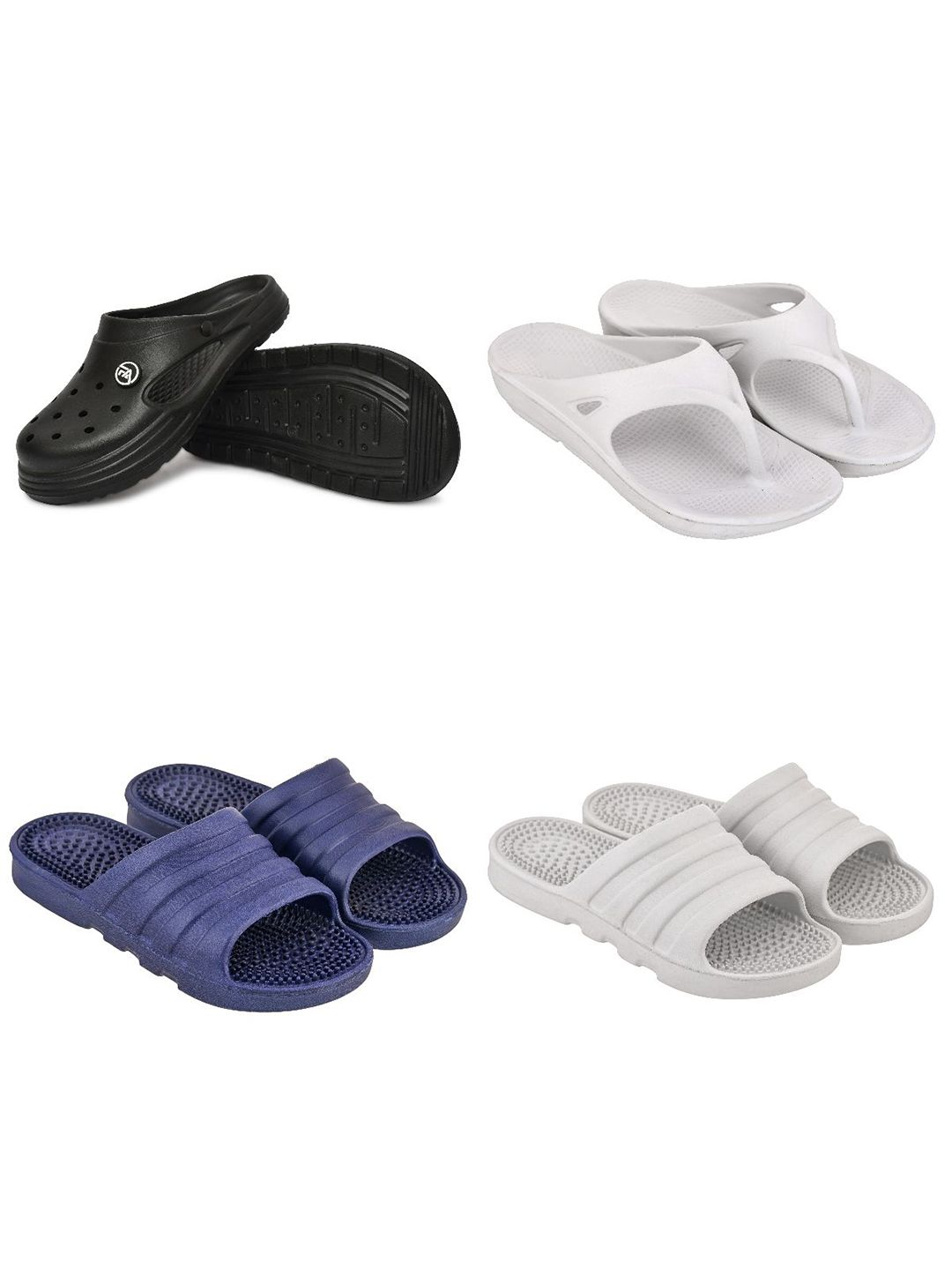 Feel alive Men Set of 4 Ultra-Comfortable Lightweight EVA Flip Flops
