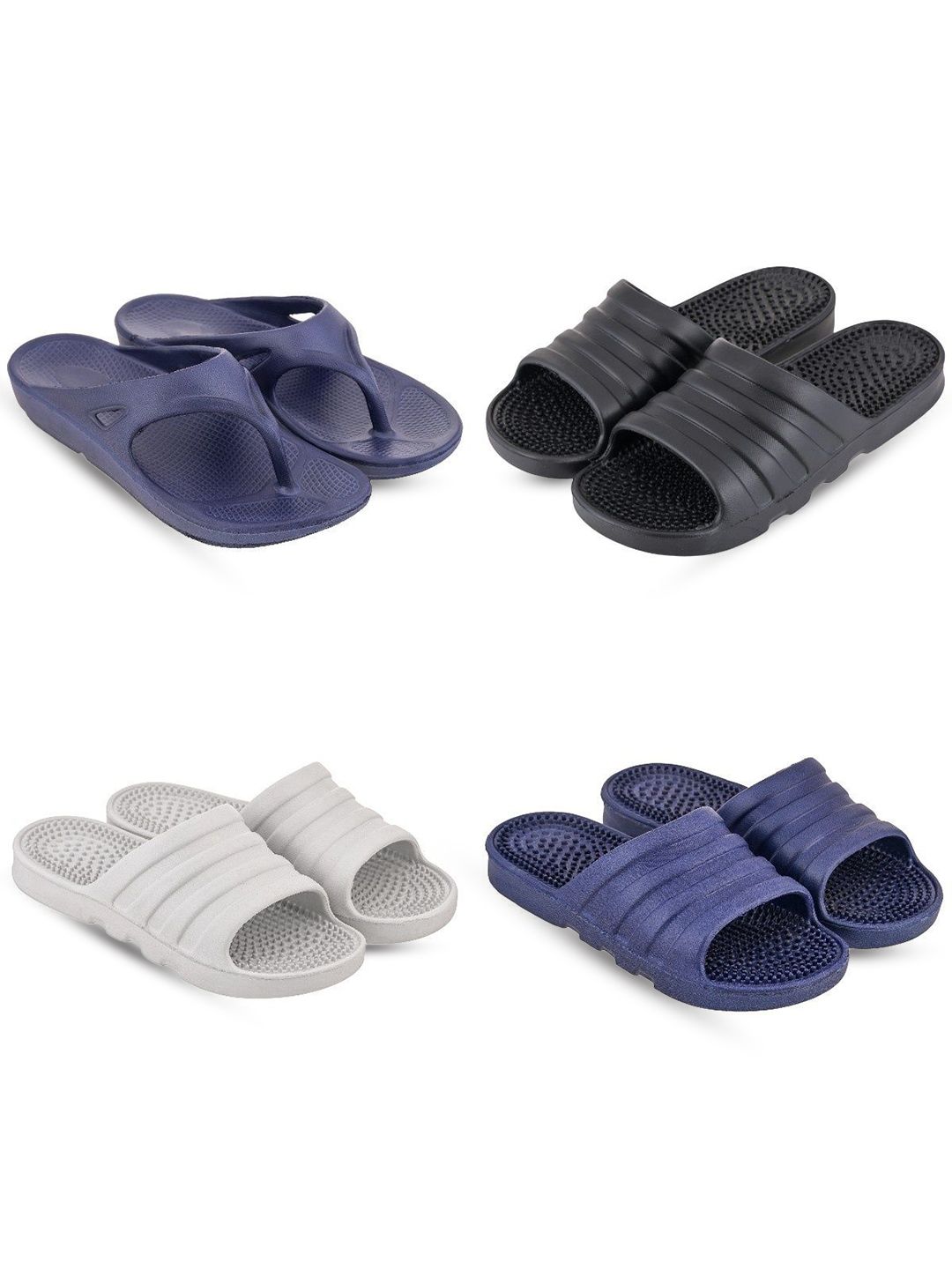 Feel alive Set Of 4 Ultra-Comfortable Lightweight Thong Flip-Flops
