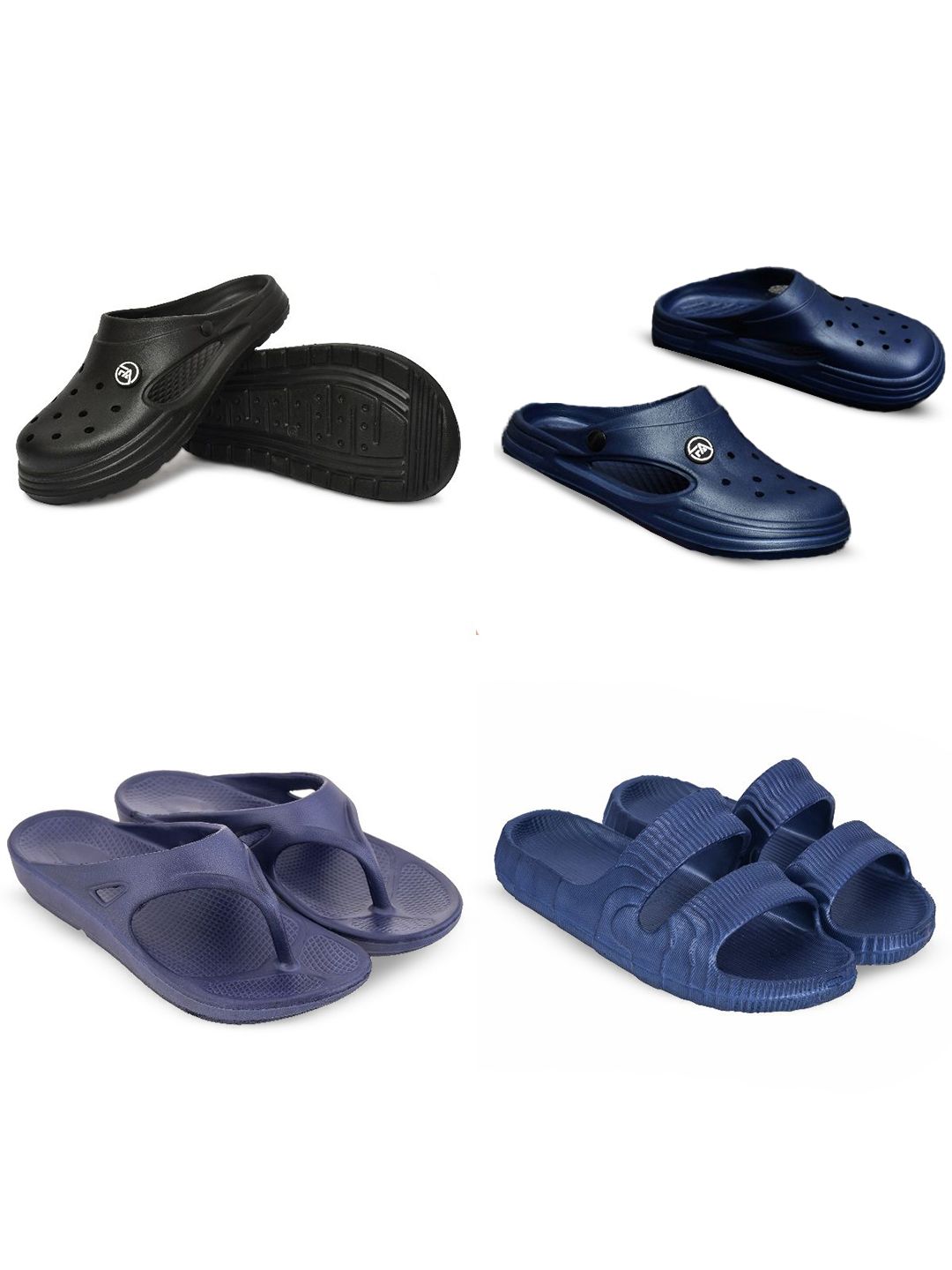 Feel alive Men Set of 4 Ultra-Comfortable Lightweight Clogs