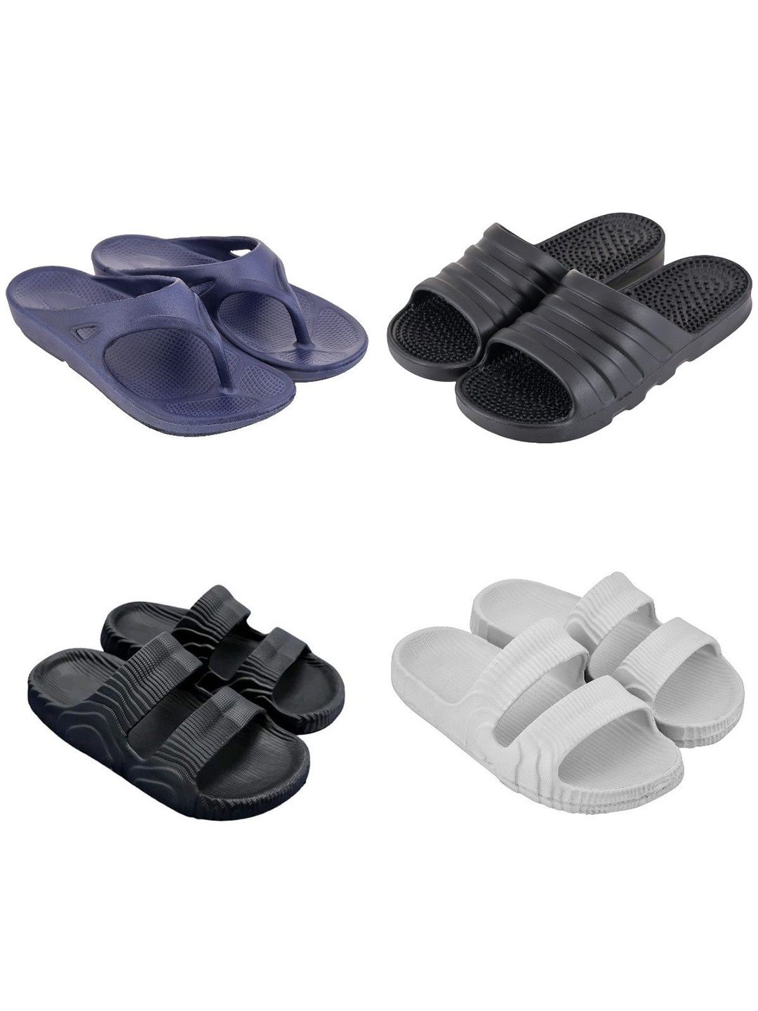 Feel alive Set Of 4 Ultra-Comfortable Lightweight Thong Flip-Flops