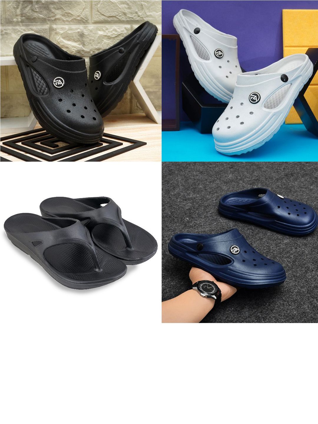Feel alive Men Set of 4 Clogs & Sliders