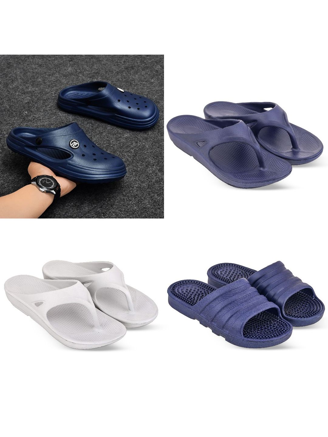 Feel alive Men Set Of 4  Ultra-Comfortable Lightweigh Clogs