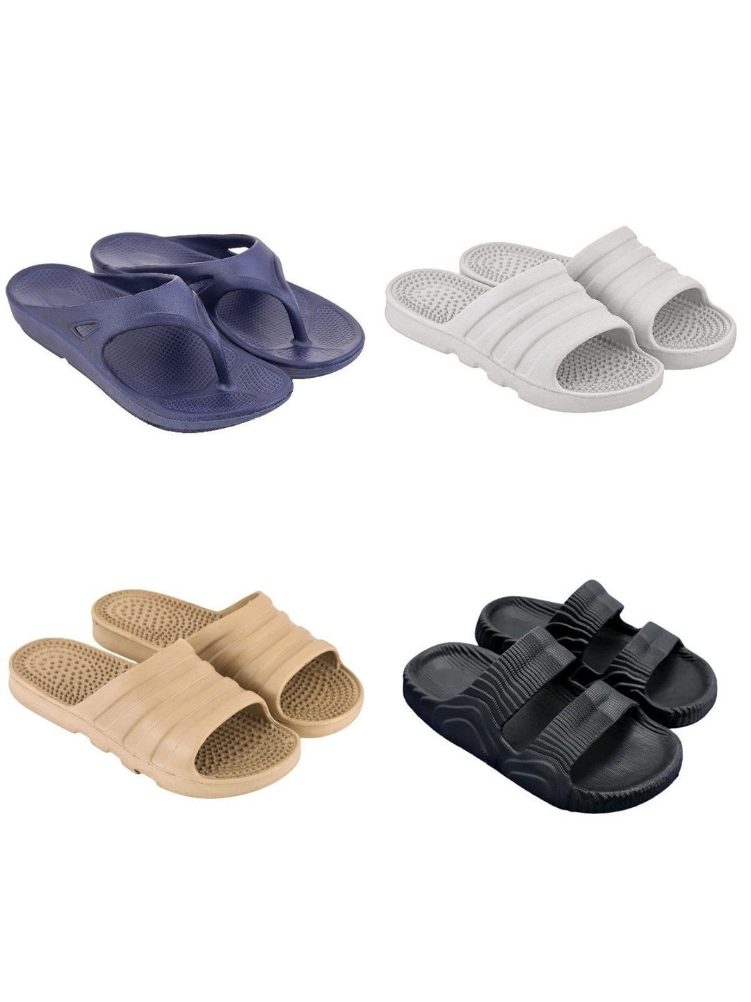 Feel alive Set Of 4 Ultra-Comfortable & Lightweight Thong Flip-Flops