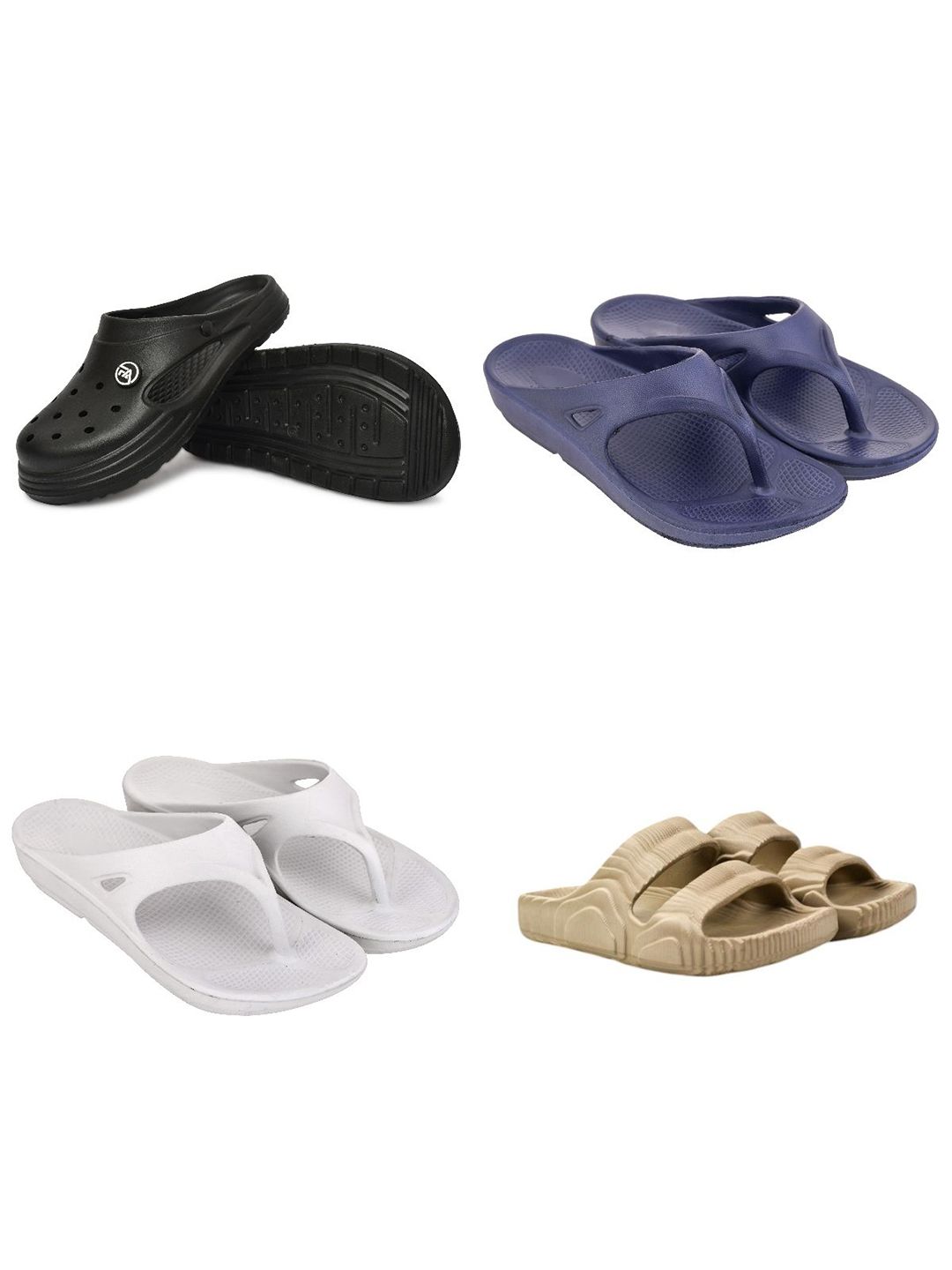 Feel alive Men Set Of 4  Ultra-Comfortable Lightweigh Clogs