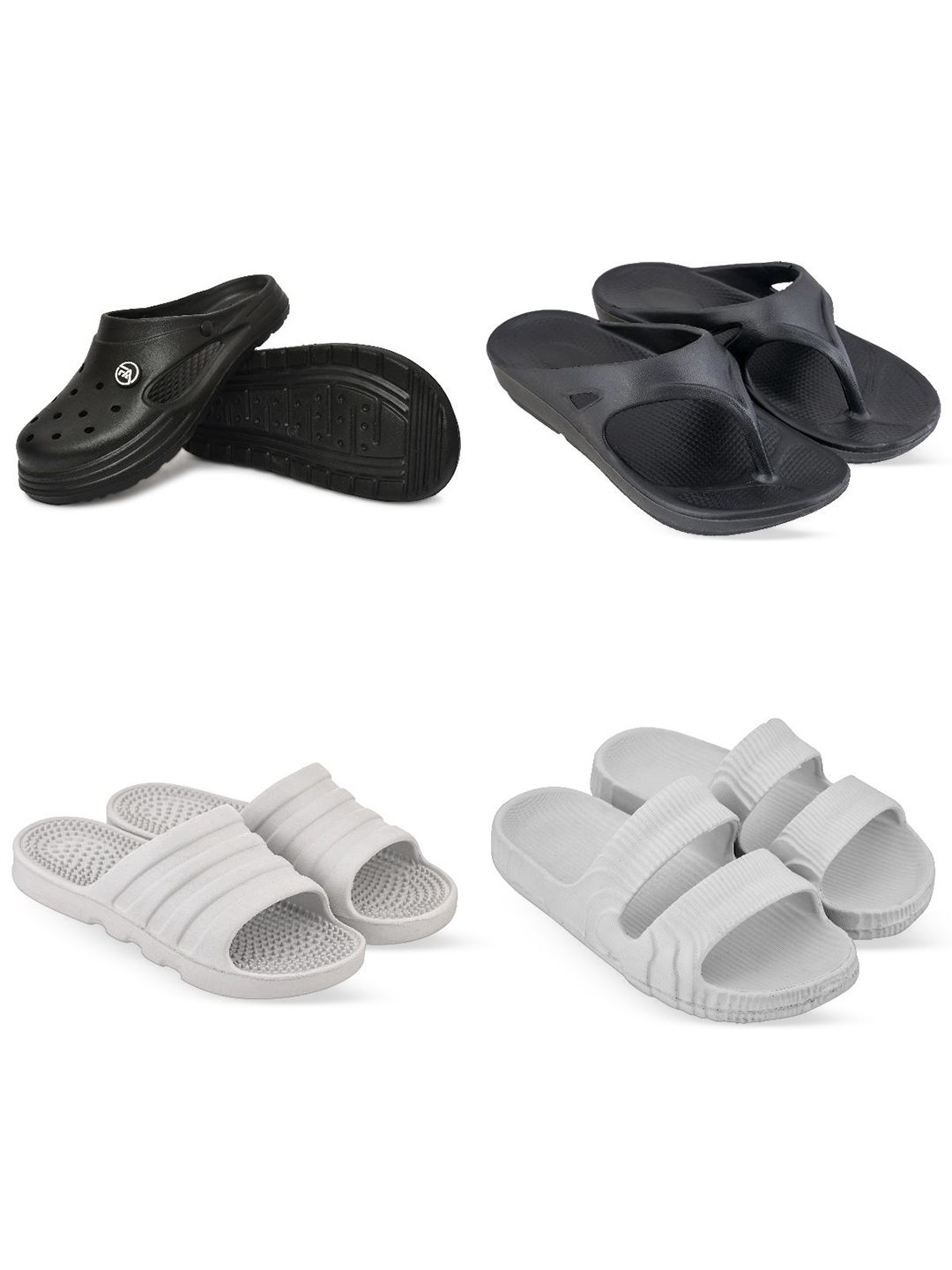 Feel alive Men Set Of 4 Self Design Clogs