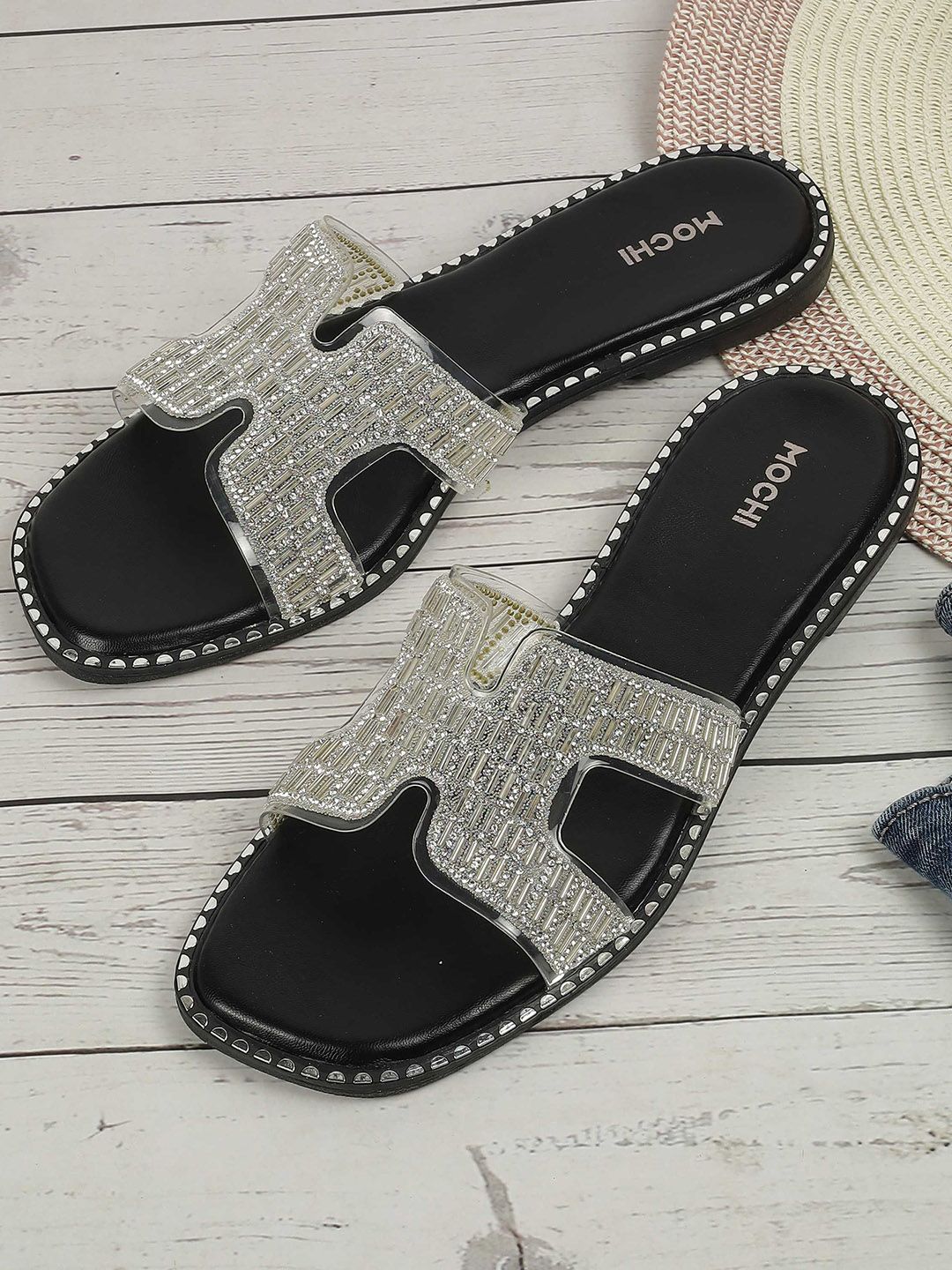 Mochi Women Western - Embellished Open Toe Flats