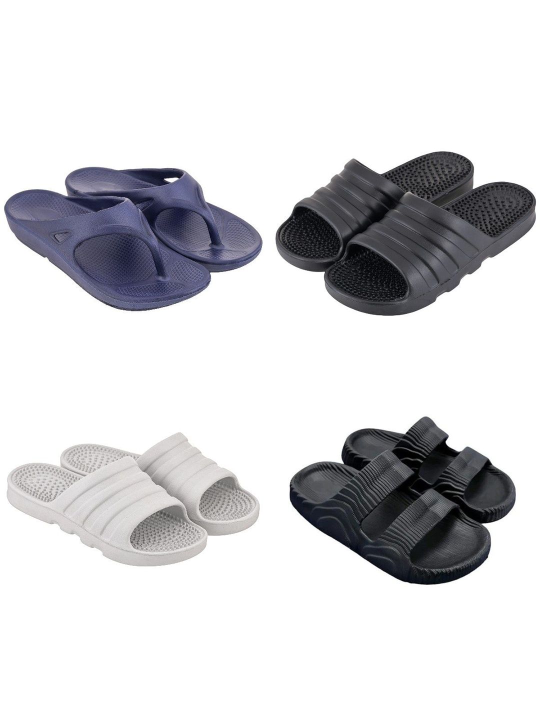 Feel alive Set Of 4 Ultra-Comfortable Lightweight Thong Flip-Flops