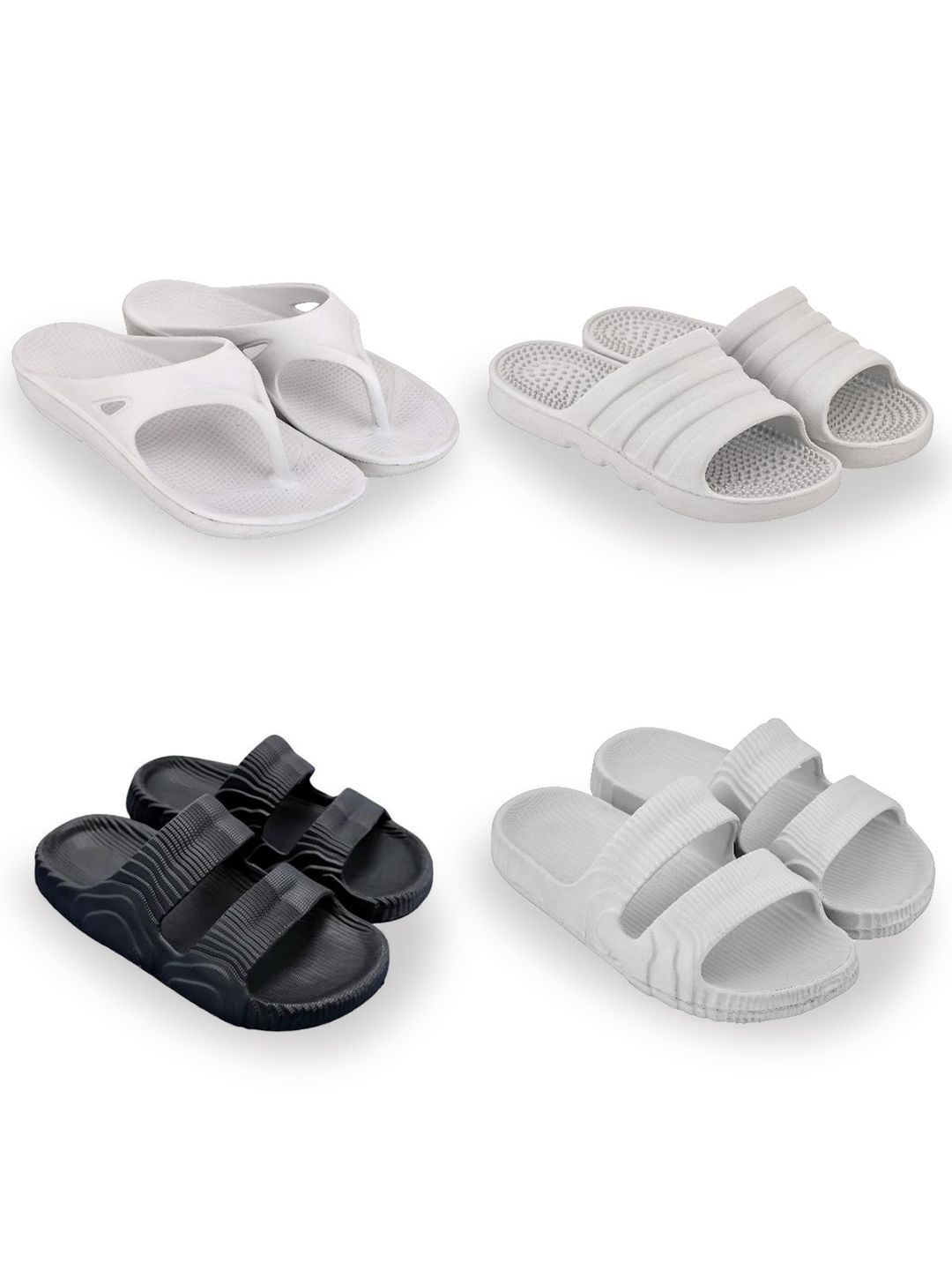 Feel alive Men Pack Of 4 Self Design Clogs