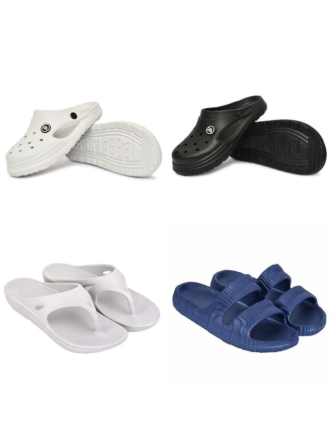 Feel alive Men Pack Of 4 Ultra-Comfortable Lightweight EVA Flip Flops