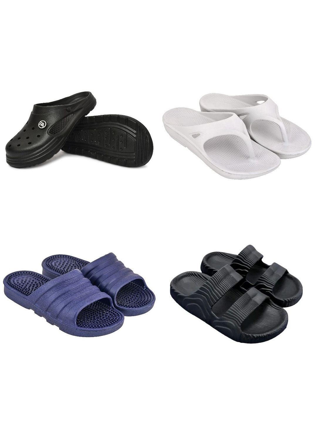 Feel alive Men Set of 4 Lightweight Flip Flops