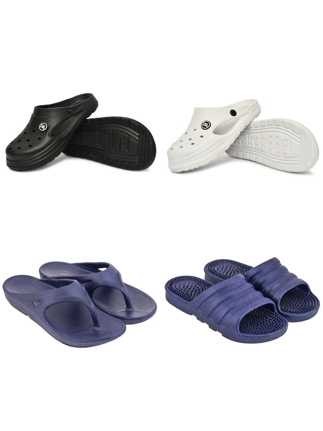 Feel alive Men Set of 4 Ultra-Comfortable Lightweight EVA Flip Flops