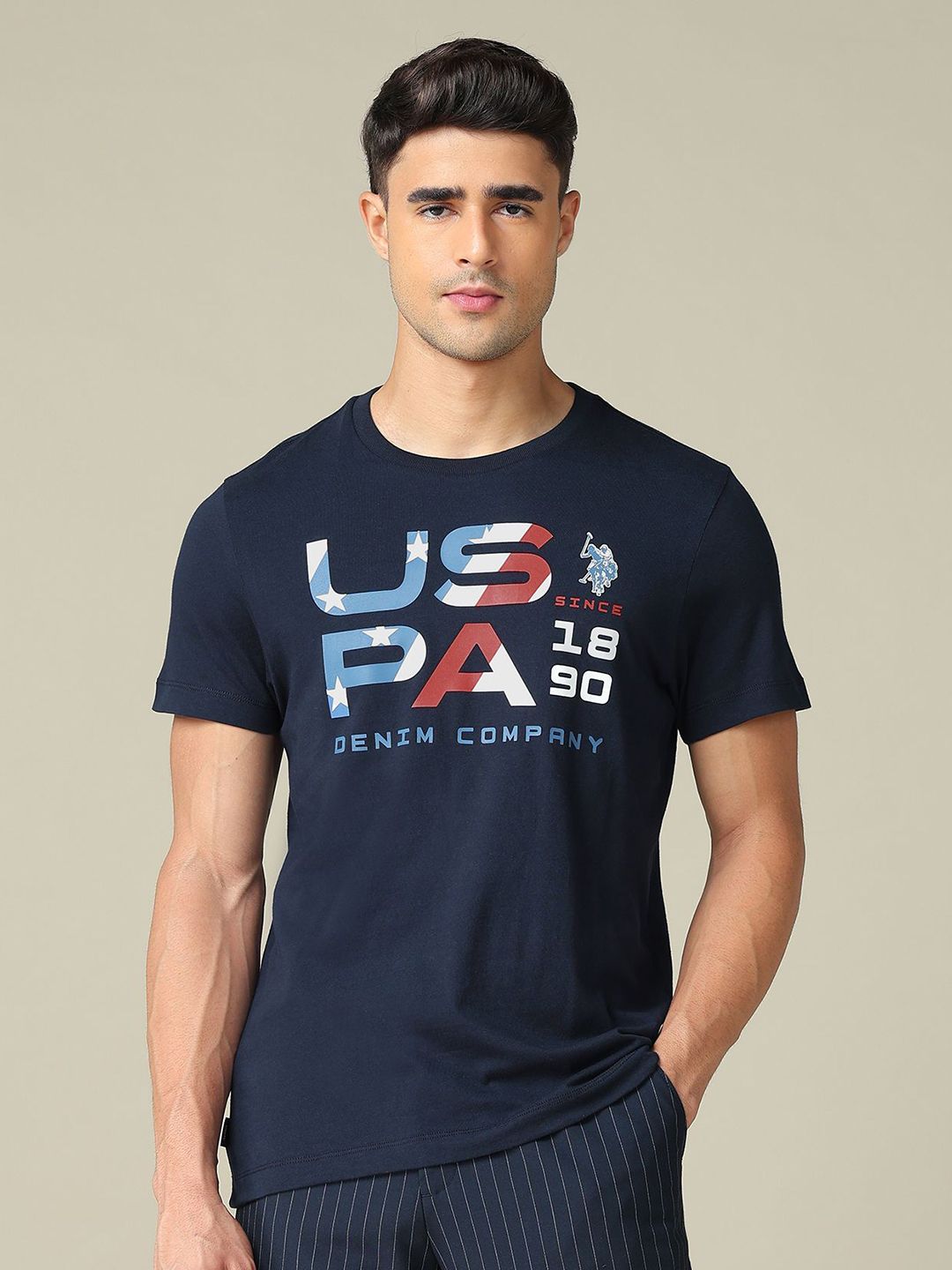 U.S. Polo Assn. Denim Co. Brand Logo Printed Cotton Muscle Fit T-shirt