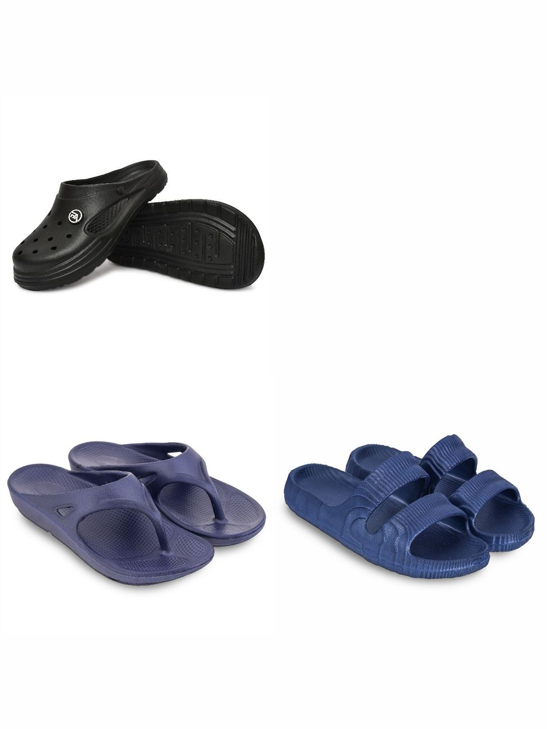 Feel alive Men Set Of 4 Lightweight Clogs Flip Flops