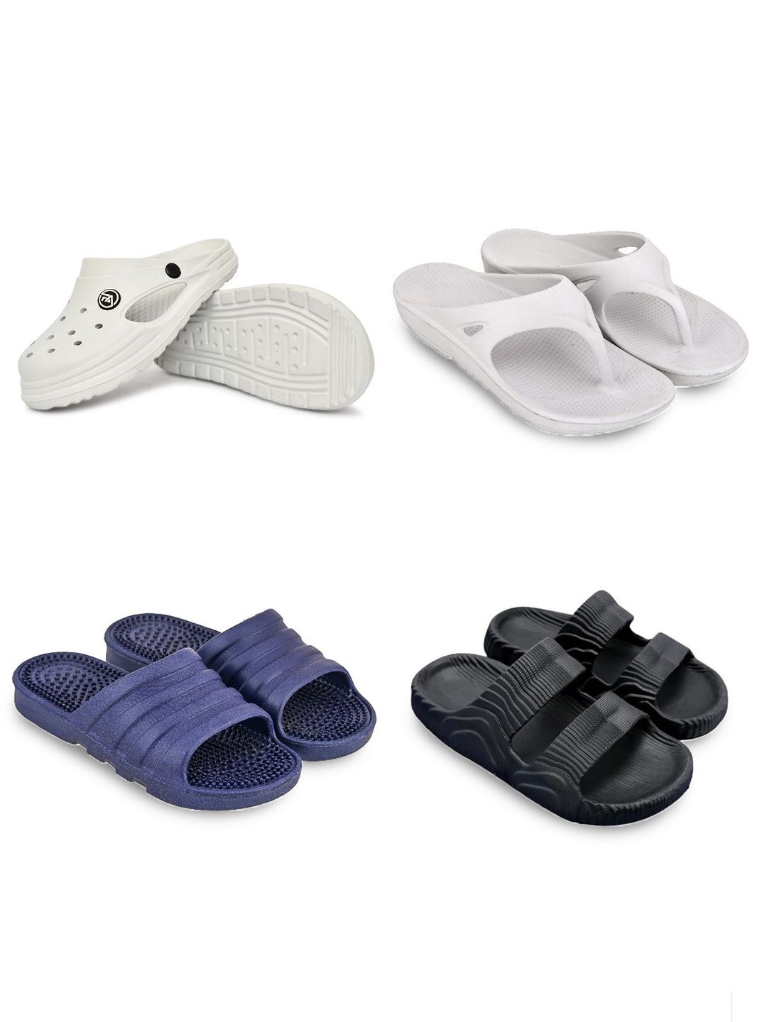 Feel alive Men Set of 4 Ultra-Comfortable Lightweight EVA Flip Flops