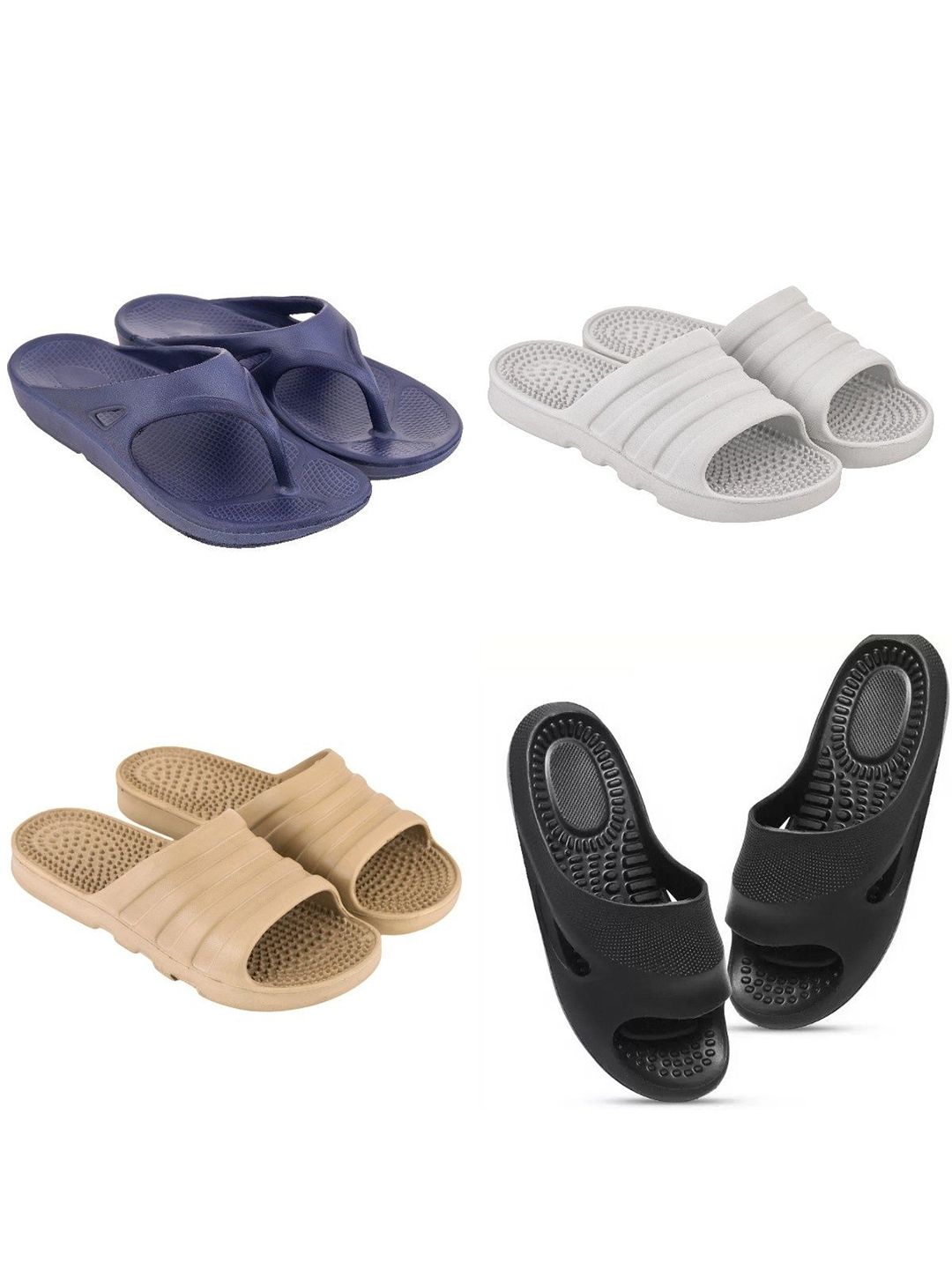 Feel alive Set Of 4 Ultra-Comfortable & Lightweight Thong Flip-Flops