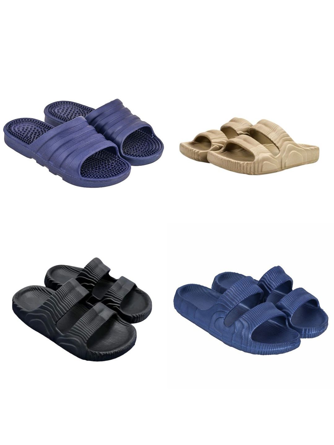 Feel alive Men Set Of 4 Ultra-Comfortable Lightweight Sliders