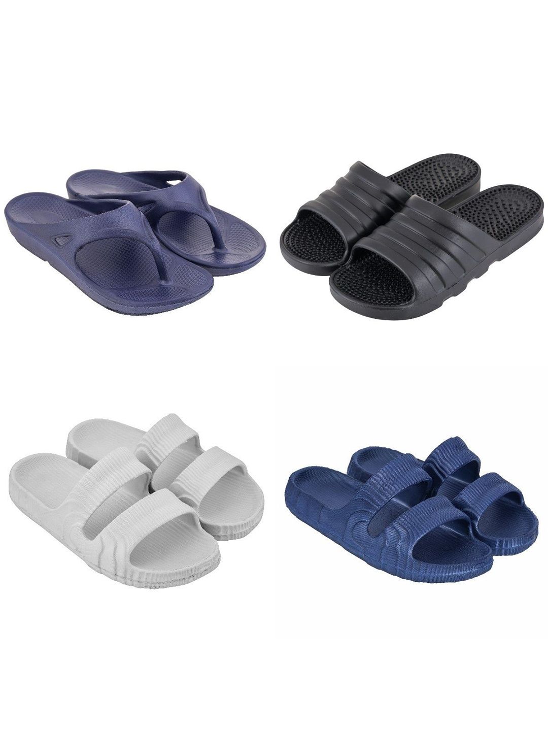 Feel alive Set Of 4 Ultra-Comfortable Lightweight Thong Flip-Flops