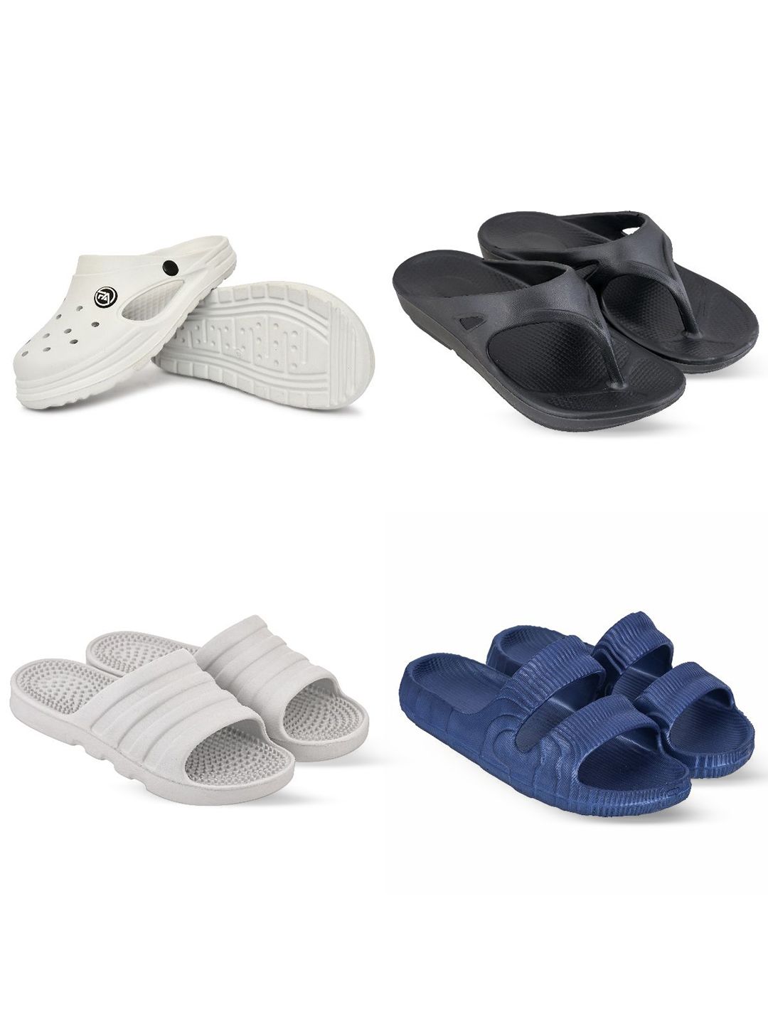 Feel alive Men Set of 4 Ultra-Comfortable Lightweight Clogs