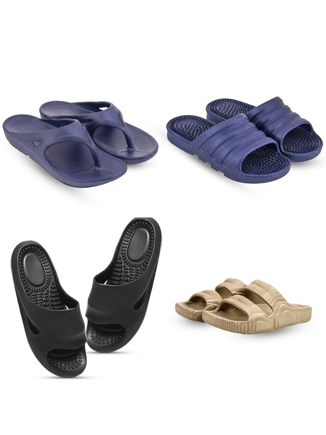 Feel alive Men Set of 4 Lightweight Flip Flops