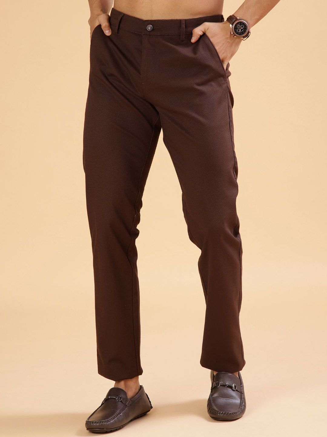 V-Mart Men Solid Twill Casual Trouser