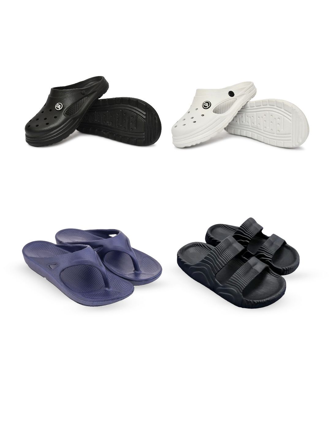 Feel alive Men Set of 4 Lightweight Flip Flops
