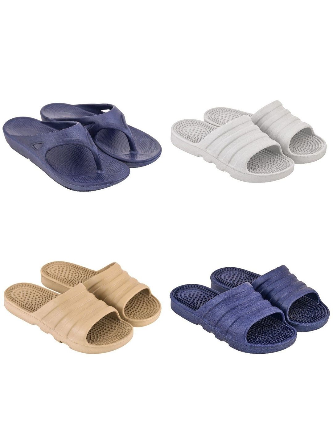 Feel alive Set Of 4 Ultra-Comfortable Lightweight Thong Flip-Flops