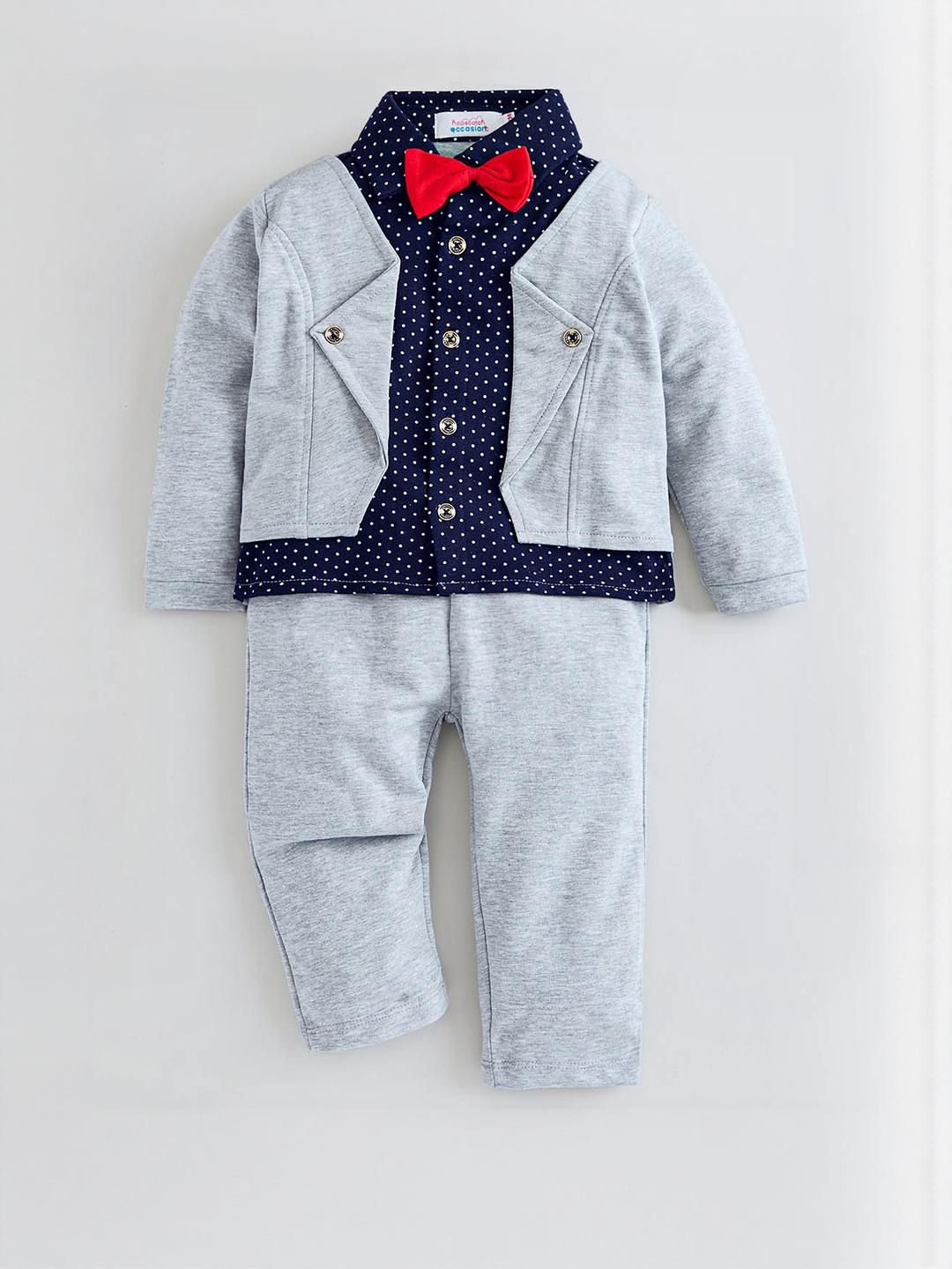Hopscotch Boys Multi Cotton Blend Printed Clothing Set